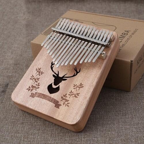 Protable 17 Keys Bull Kalimba Thumb Piano Made By Single Board Finger Piano High-Quality Wood Mahogany Body Musical Instrument