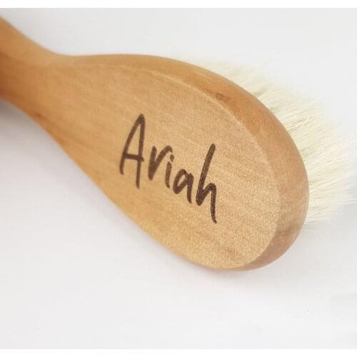 Personalized Newborn Brush Soft Bristles Brush Wooden engraved Baby Gift Baby Shower and Registry Gift