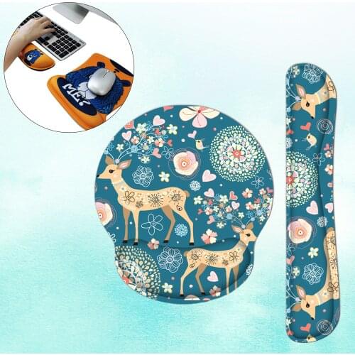 Mouse Wrist Rest Support + Keyboard Wrist Rest Pad Non-Slip for Laptop Gaming Office Home Durable Comfortable Colorful