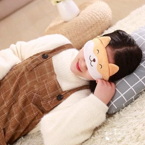 Animal Cute Shiba Inu Dog Soft Blindfold With Ice Compress Gel Cartoon Travel Sleeping blindfold Eyes Rest Relax Eye Shade Cover