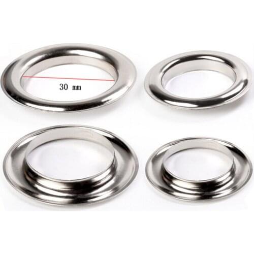 Silver garment Iron eyelets with gasket 30mm scrapbooking accessories Knitwear Jeans Apparel Bags Shoes 30 pcs/lot