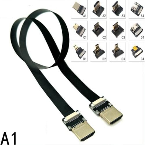 Type A1 Flexible Flat Cable Gyro Stabilizer Micro SLR Standard HDMI to Micro HDMI MINI cord Wire 5cm 10cm 15cm 20cm 25cm 50cm