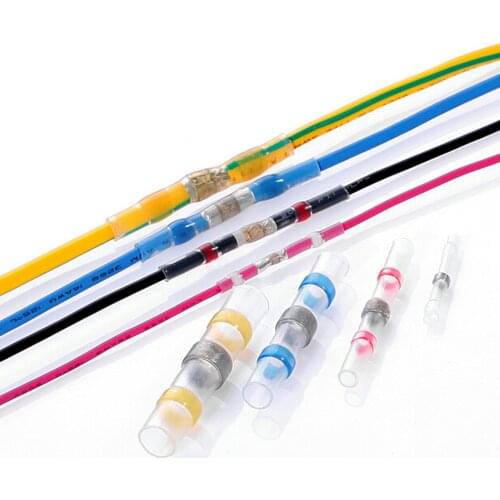 Pack of 100pcs Waterproof Solder Sleeve Heat Shrink Tube Terminal Connectors 4 Sizes