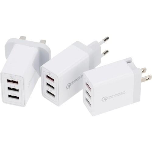 EU US UK USB Fast Charger Quick Charge 3.0 Universal Wall Mobile Phone Tablet Chargers For iPhone 11 XS 7 Samsung Huawei 20pcs