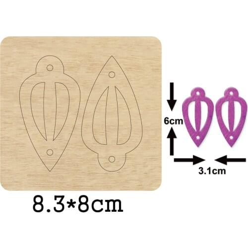 Water Drop Leaf Dangle Earrings Cutting Wooden Mold Round Stud Earrings Wood Dies For DIY Leather Cloth Paper Accessories Crafts