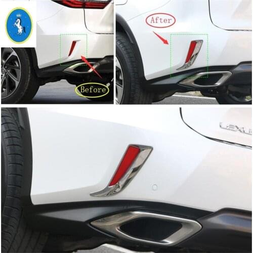 Yimaautotrims Auto Accessory Fit For Lexus RX RX450h 2016 2017 2018 2019 2020 Chrome Rear Bumper Tail Fog Lights Lamp Cover Trim