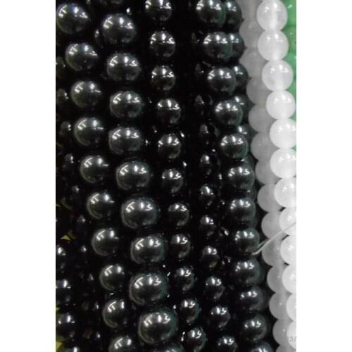 Pick size 4 6 8 10 12 14mm Smooth Round Black Onyx loose stone jewelry Beads Free Shipping
