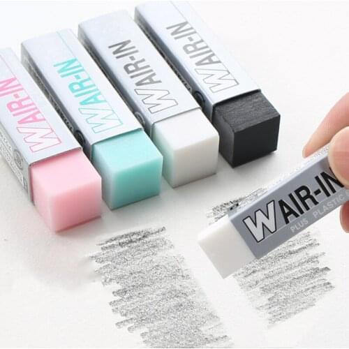 Japanese Plus Wair-in Plastic Eraser for Pencils Mini Size Multi Color No Drop Office School Student Supplies A6981