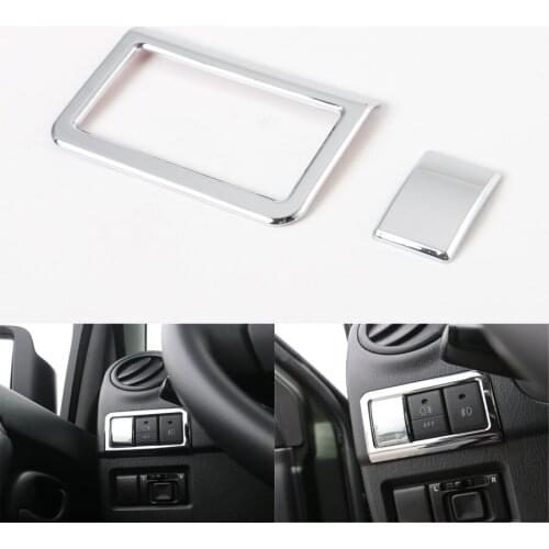 YAQUICKA Fit For Suzuki Jimny 2012-2015 Car Front Fog Light Lamp Adjust Button Switch Frame Trim Styling ABS Bright Silver