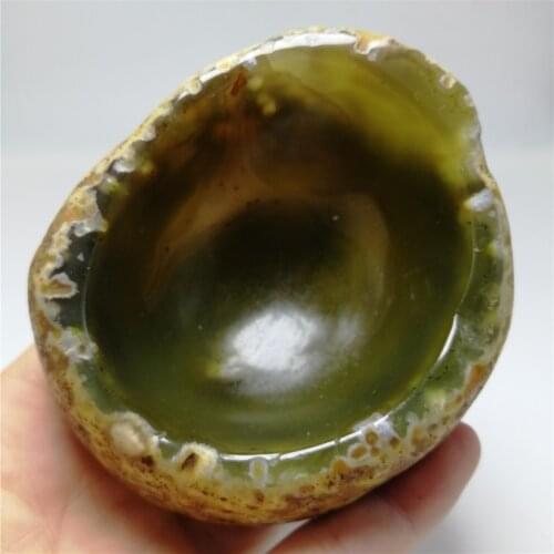1pc 80mm Natural Agate Ashtray Gemstone Bowl Quartz Crystal Figurine Bowl Jade Chalcedony Hand Carved Stone Home Decoration Gift