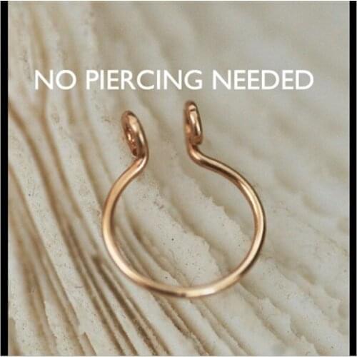 1PC Fake Septum Clicker Surgical Steel Nose Ring Non Piercing Clip Exaggeration Originality personality Ornaments