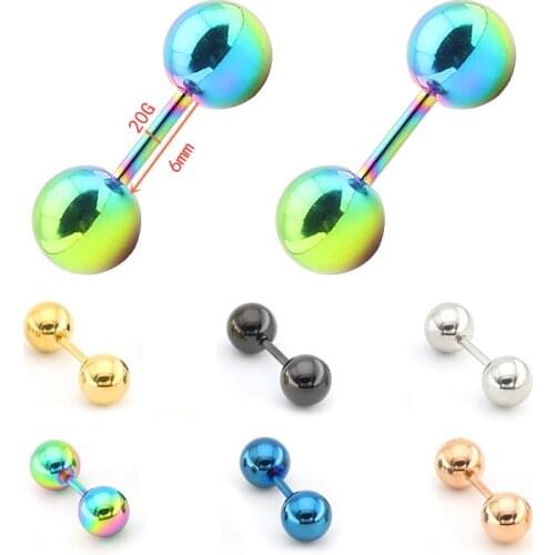 20G Barbell Ear Stud Earring Thin Bar Tragus Helix Stainless Steel Barbell Daith Oreja Ring Stud Cartilage Piercing Wholesale