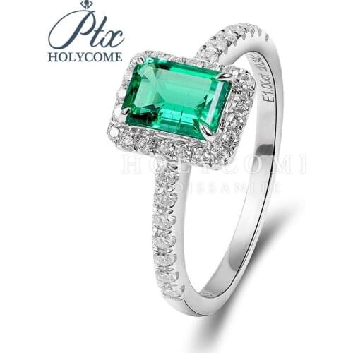 2020 new design green diamond emerald cut and round white 14K moissanite ring gemstone Серьги кольцо браслет кольца браслеты