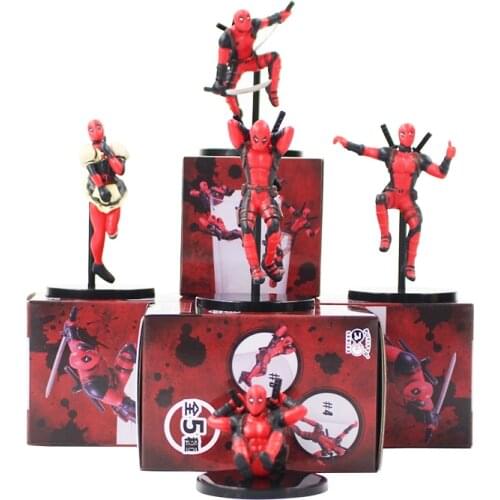 5pcs/lot X-Men Figure Toy Deadpool Corps With Sword Weapons Putitto Model Doll Children Gift
