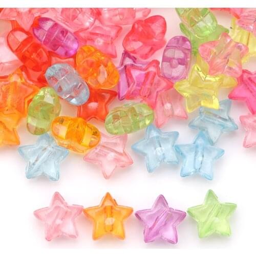 50pcs/Lot Acrylic Irregular Star Spaced Beads For Jewelry Making DIY for Kids Woman Puzzle Handmade Charms Bracelet