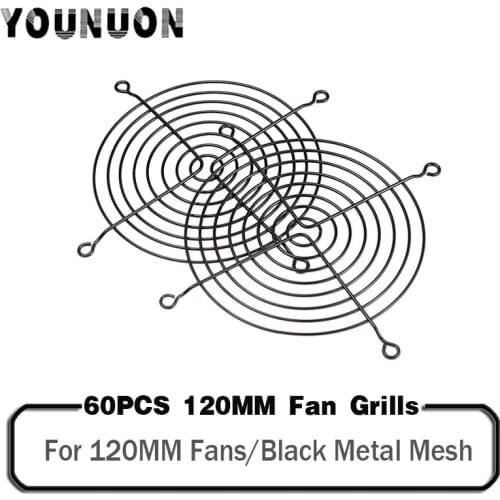 60PCS 120mmx120mm PC DC Fan 120mm 12cm Black Tone CPU Grill Protector Metal Finger Guard 12025 12038 Fan Grills