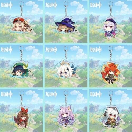 20 Style Anime Accessories Game Genshin Impact Cosplay Props Project HD Printing Acrylic Keychain Xmas Kids Gift Pendant Jewelry
