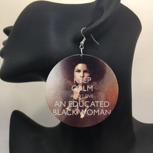 Free Shipping! Keep Calm and love wooden earrings