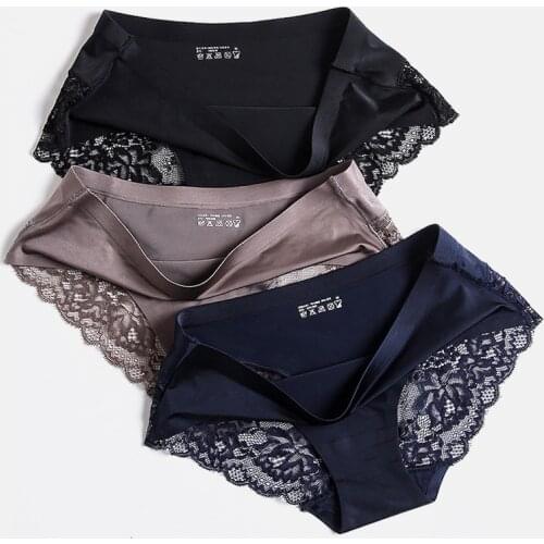 Morna Seamless Breathable Hollow Briefs Sexy Women Lingerie Lace Side Underwear Solid Color Nylon Low Rise Lingerie Sexy Panties