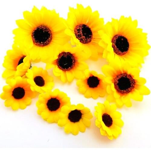 Large Silk Sunflower Artificial fake Daisy Flower Head For DIY Wedding Box Decoration Headmade Home Accessories Flowers