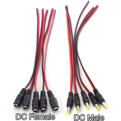 DC 12v Extension Cable Male Female Connectors Plug Power Cable cord wire for CCTV Cable Camera LED Strip Light Adaptor 2.1*5.5mm