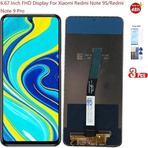 3PCS Screen For Xiaomi Redmi NOte 9S NOTE 9S LCD Display Touch Screen Digitizer Assesmbly For Redmi Note 9 Pro Note9Pro LCD