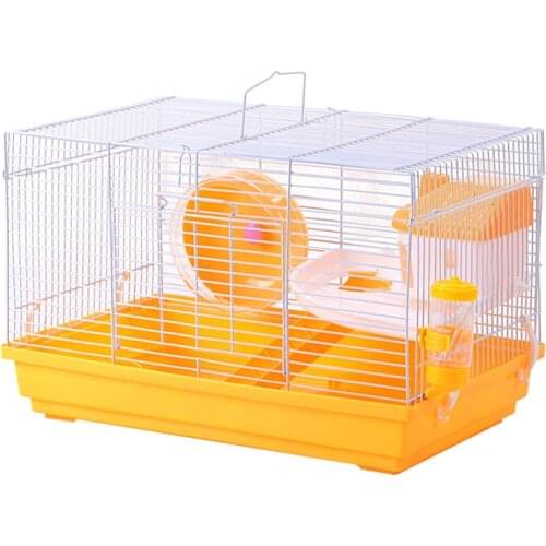 Double Basic Cage Luxury Hamster Cage Basic Cage With Platform Kettle Food Bowl Big Running Wheel