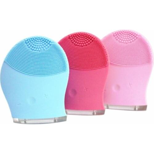 Hot sale Mini Electric Facial Cleaning Massage Brush Sonic Face Waterproof Silicone Vibrating Face Cleanser