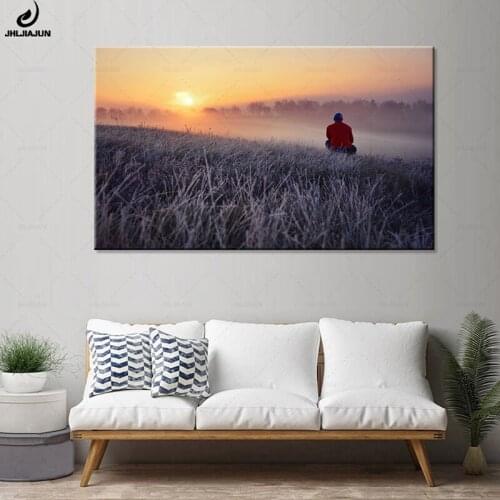 JHLJIAJUN Noridc Canvas Painting Mountain Sunrise Landscape Wall Art Prints And Posters For Bedroom Dining Living Home Decor