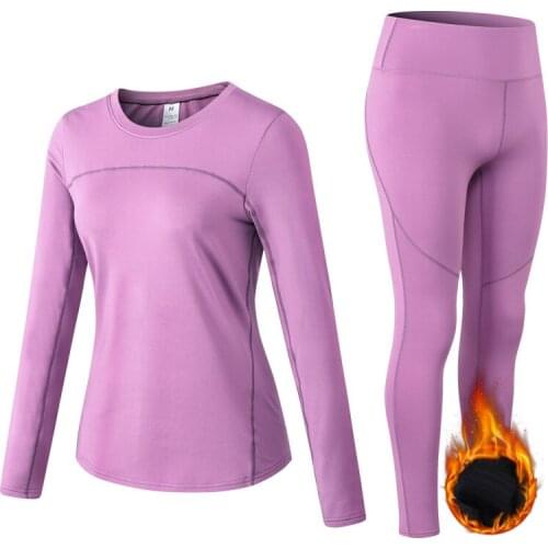 Fanceey Women Solid Pajamas Set Winter Thermal Underwear Women Sets Stretch Plus Velvet Ladies Clothes Warm Intimates Long Johns