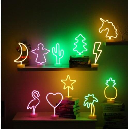 Creative Led Neon Light Love Tree Star Battery USB Dual Purpose Decorative Lantern For Birthday Christmas Gift Night Light