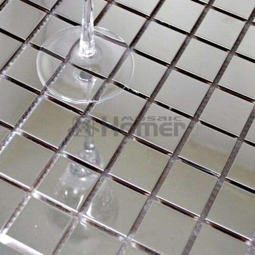 30x30mm square tile silver color glossy stainless steel mosaic wall mosaic kitchen backsplash tile 12x12" HME8026