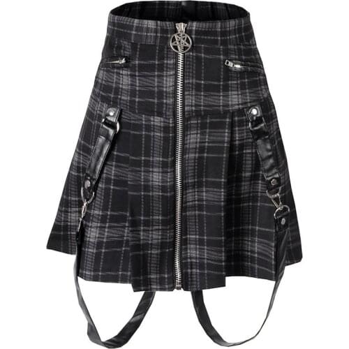 Fashion Women Skirts High Waist Korean Style Pleated Skirts for Girls Punk Ladies Plaid Mini Skirt Women