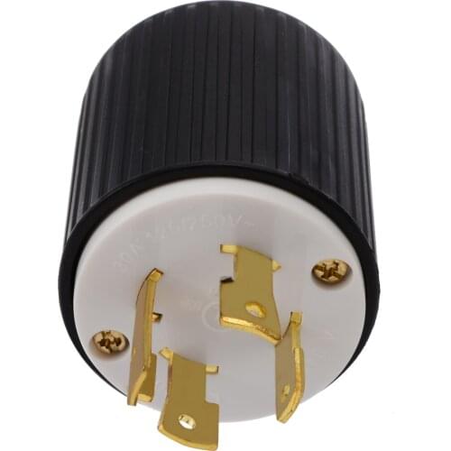 New Black Locking Male Plug L14-30 30Amp 125/250 Volt 3 Pole 4 Wire Grounding Locking Male Plug Connector
