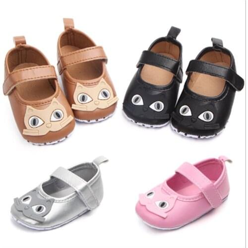 Lovely Baby Shoes Infants Girls Soft Bottom First Walkers Cute Cartoon Newborn PU Crib Shoes