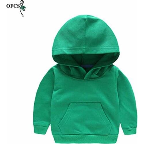 Autumn Baby Girls Boys Sweatshirts Cotton 2-8 Years Kids Hoodies Candy Colors Solid Child Clothes Long Sleeve Sweatshirts Free