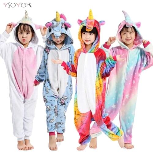 Kigurumi Pajamas Unicorn Kids Animal Children Pajamas for Boys Girls Costume Baby Pyjamas Kids Licorne Onesies Winter Sleepwear