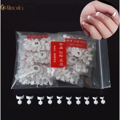Professional 500PCS/Pack Acrylic French Nail Tips White Half Cover Artificial False Nail UV Gel DIY Nails Manicure Salon Tools
