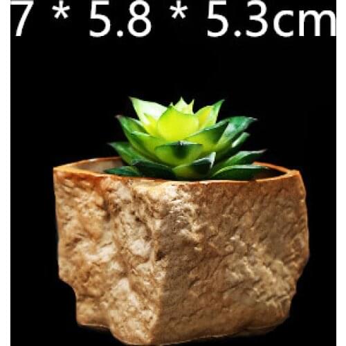 Simple Stone Pattern Concrete Flowerpot Silicone Mold Original Rock Flower Pot Making Mould 3d Gardening Landscape Plants Molds