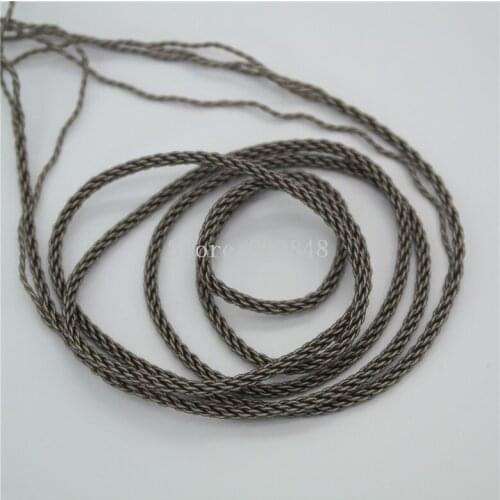 Diy headphone wire 6N single crystal copper silver 8 shares OD:3.0mm 1.2m*2pcs