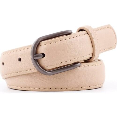 Fashion Women Belt Waist Belt Casual Leather Belts for Men Women Solid Round Shape Buckle Strap Brand Classic Belt SE72