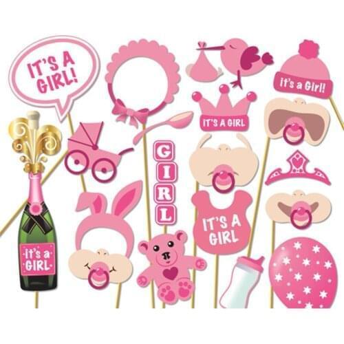 Baby Shower Pink Photobooth Props For Newborn Girls Party Decorations Its A Girl Letters Photo Booth Props PZ106