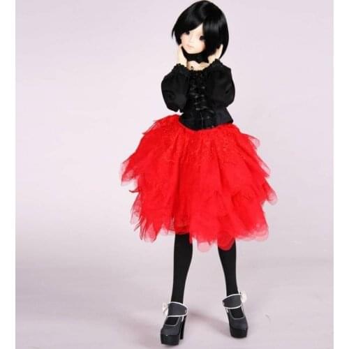[wamami] 257# 7pc Red&Black Dress/Necklace/Accessories 1/3 SD DOD BJD Dollfie