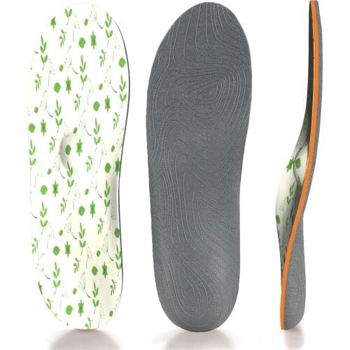 Green Printing Memory Foam Plantar Fasciitis Arch Support Insoles for Women Men Comfortable Breathable Sports Shoe Inserts
