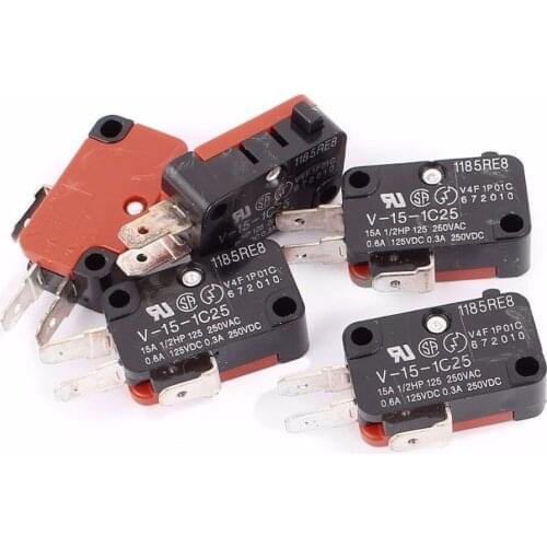 V-15-1C25 5 Pcs / Lot x Arcade Cherry Push Button Microwave Oven Door Micro Switch SPDT 1 NO 1 NC