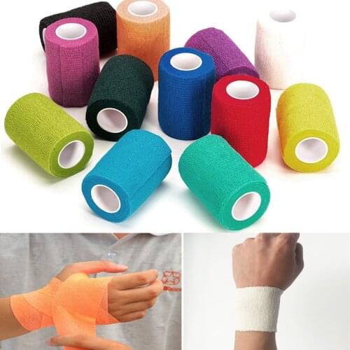 1PC 4.5m Colorful Elastoplast Self Adhesive Elastic Bandage Sports Knee Finger Ankle Palm Shoulder Athletic Wrap Tapes