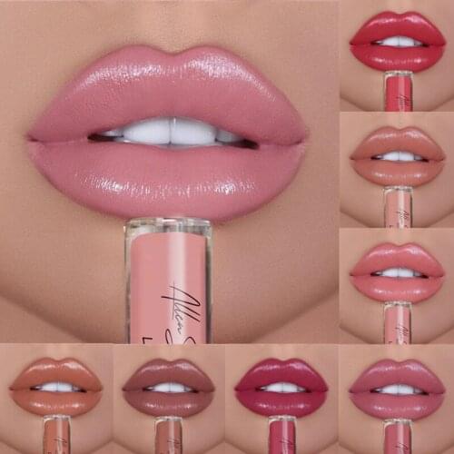 12 Color Nude Lip Gloss Waterproof Long Lasting High Pigmented Natural Matte Liquid Lipstick with Lip Plumper Makeup
