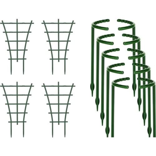 4PCS Garden Plant Climbing Trellis Flowers Vines Vining Patio Climbing Support with 6Pcs Arcuated Supports Stakes