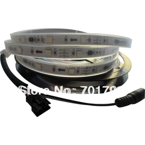 5m DC12V 30leds/m 10pcs ws2811 ic/meter(10pixels) led digital strip;IP66;waterproof in silicon tube