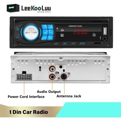 LeeKooLuu Car Radio 1 din FM radio car Auto Audio Stereo Bluetooth Autoradio Support Rear view Camera Steer Wheel Control